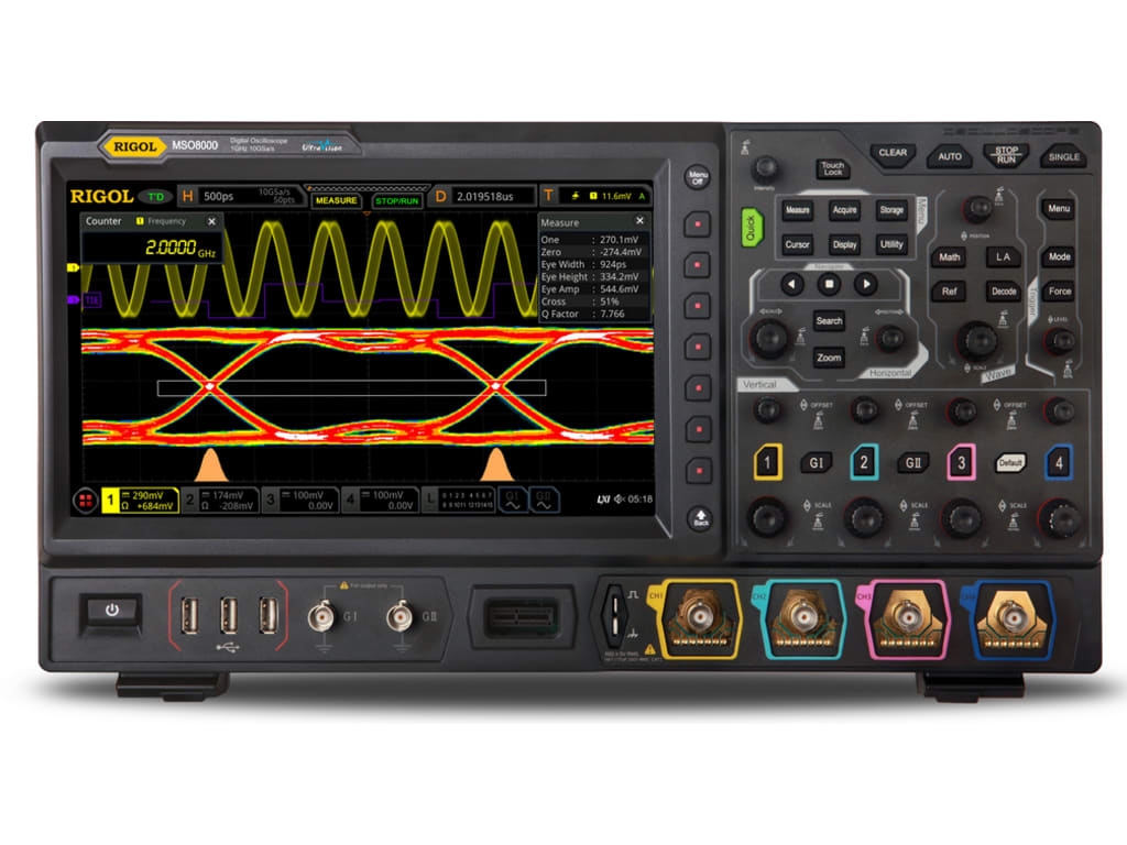 Rigol MSO8104 1GHz 10GS/S 500Mpts 4 Kanallı Osiloskop