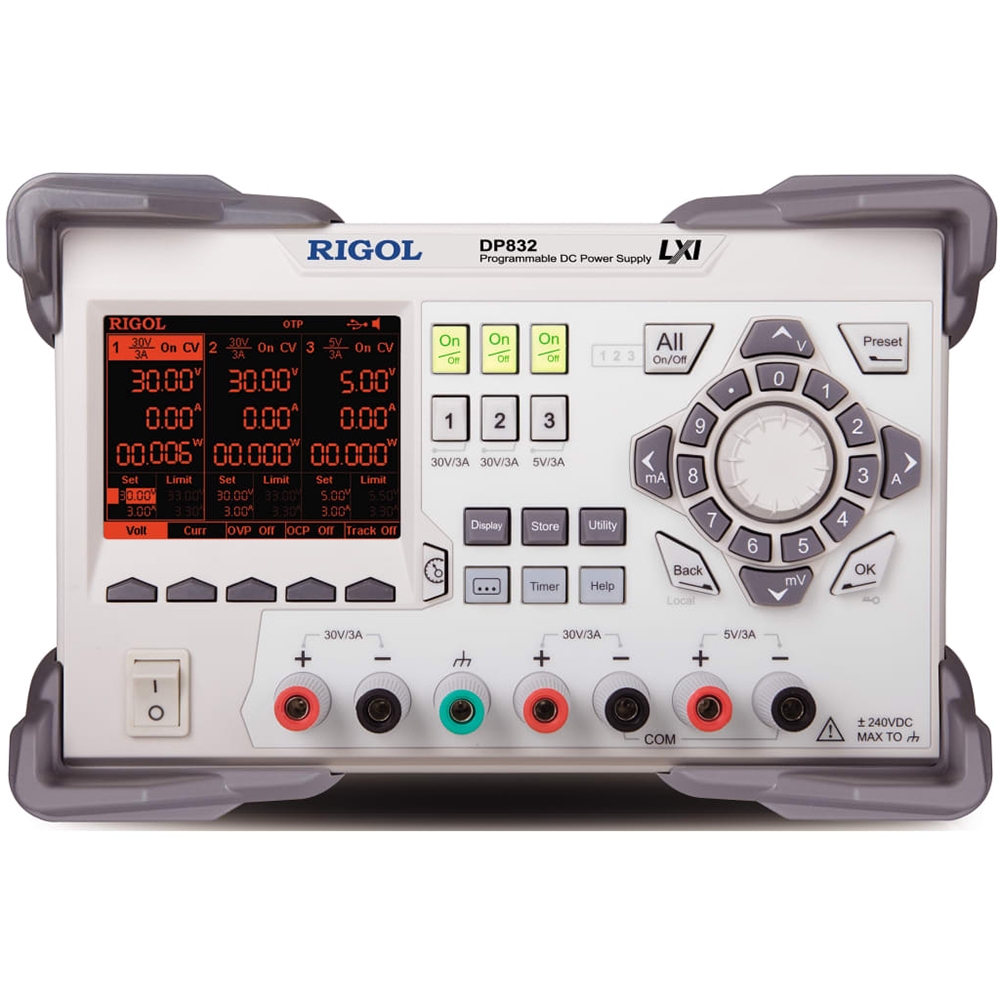 Rigol DP832 195W 3 Çıkışlı  (+30 V / 3 A, +30 V / 3 A, +5 V / 3 A) Programlanabilir DC Güç Kaynağı