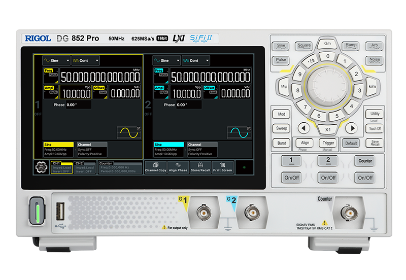 RIGOL DG852 Pro 2 Kanal, 50 MHz Arbitrary Waveform Jeneratör