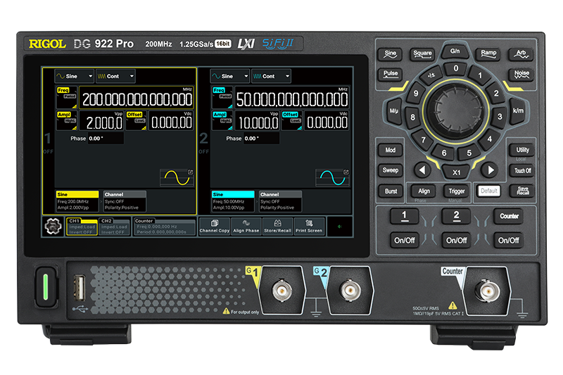RIGOL DG922 Pro 2 Kanal, 200 MHz Arbitrary Waveform Jeneratör