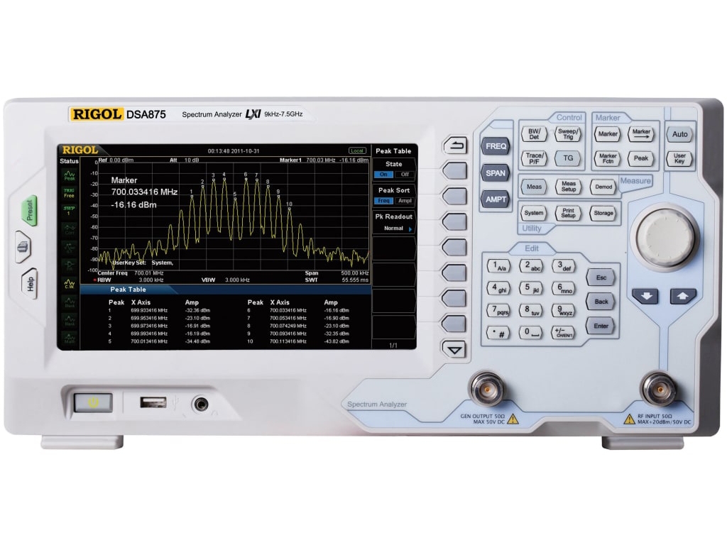 ÖN SİPARİŞ / Rigol DSA875-TG 7.5GHz Tracking Jeneratörlü Spektrum Analizör