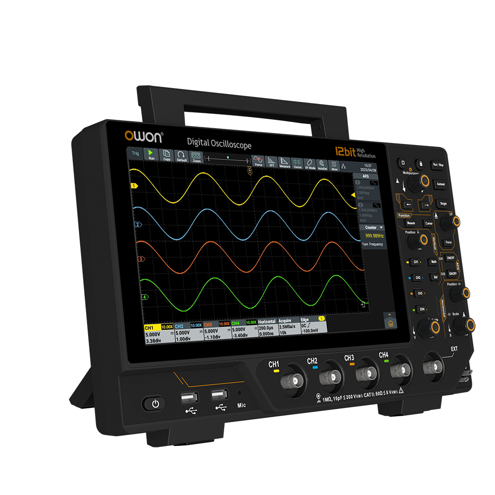 Owon ADS3204A 200 MHz 4 Kanal 2.5GSa/s 12 Bit Multi-Fonksiyonel Dijital Osiloskop