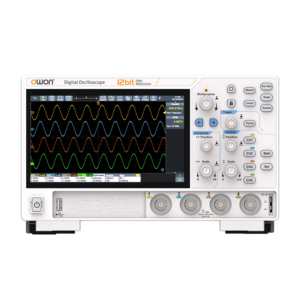 Owon ADS824A 200 MHz 4 Kanal 1.25GSa/s 12 Bit Dijital Osiloskop