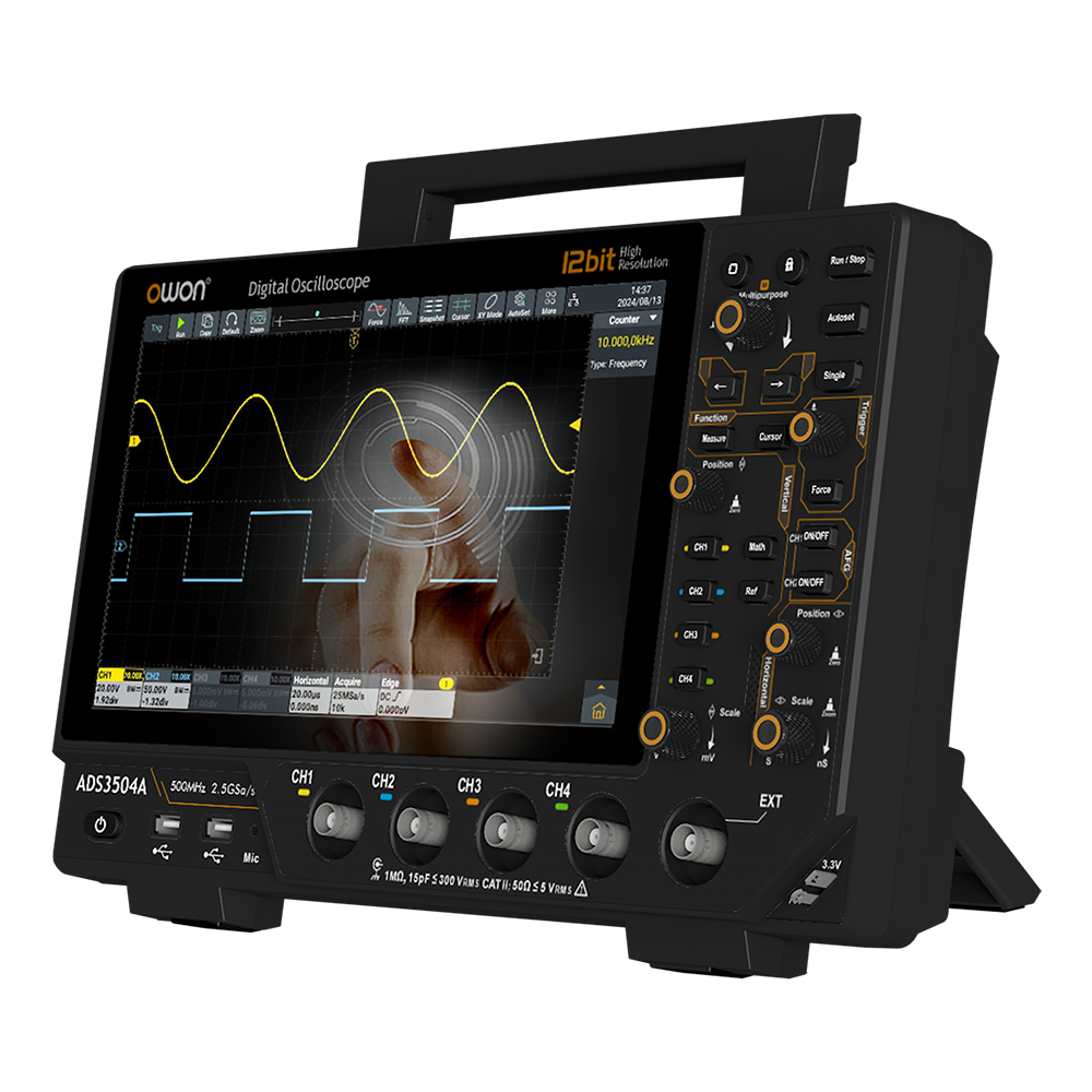 Owon ADS3204A 200 MHz 4 Kanal 2.5GSa/s 12 Bit Multi-Fonksiyonel Dijital Osiloskop