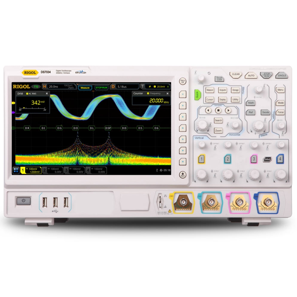 ÖN SİPARİŞ / Rigol DS7034 350MHz 10GS/S 4 Kanallı Osiloskop